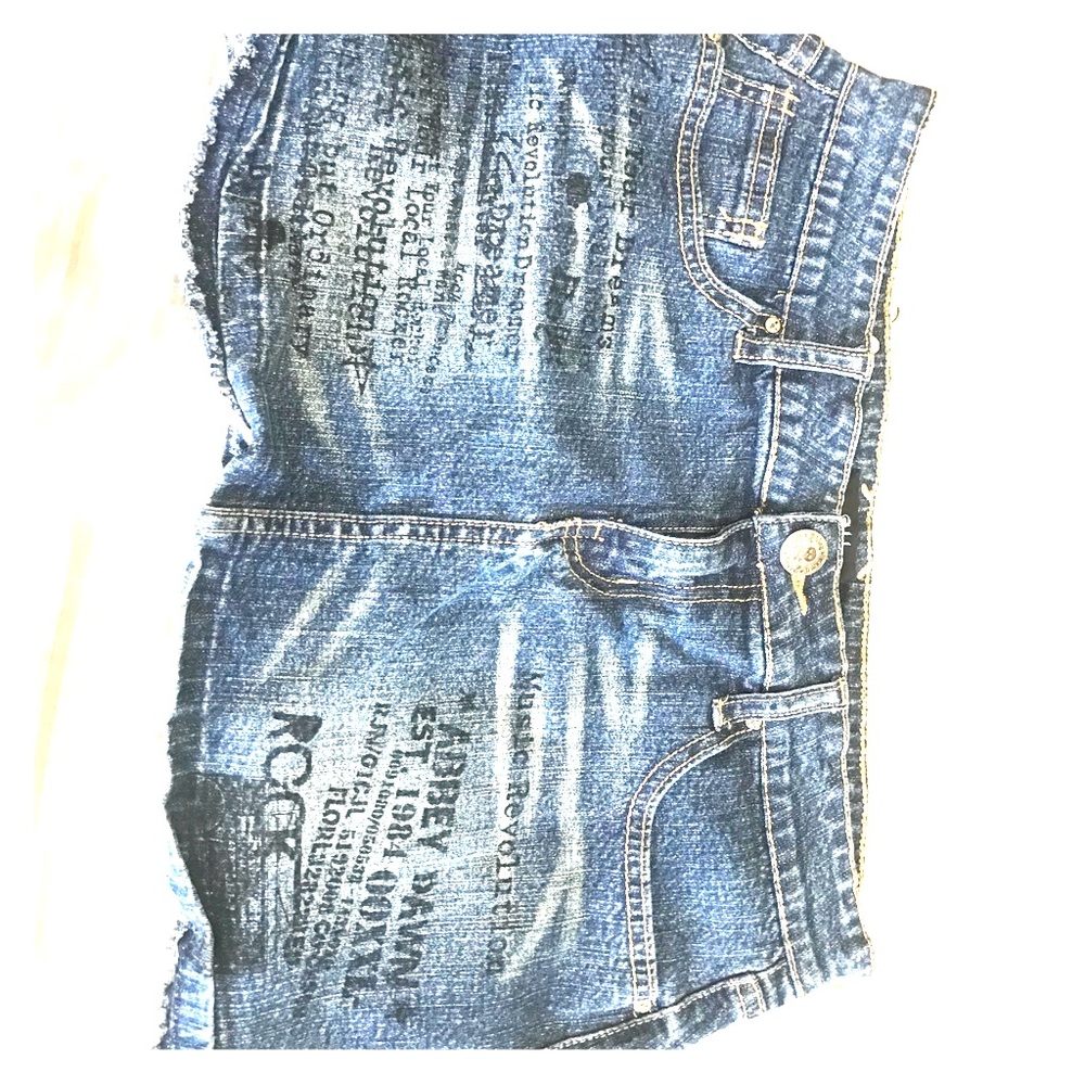 Abbey dawn distressed denim skirt size 7
